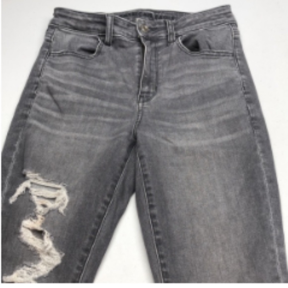 DISTRESS AMERICAN EAGLE GRAY SUPER HI-RISE JEGGING JEANS 4/27x28 ⭐ - Picture 5 of 11